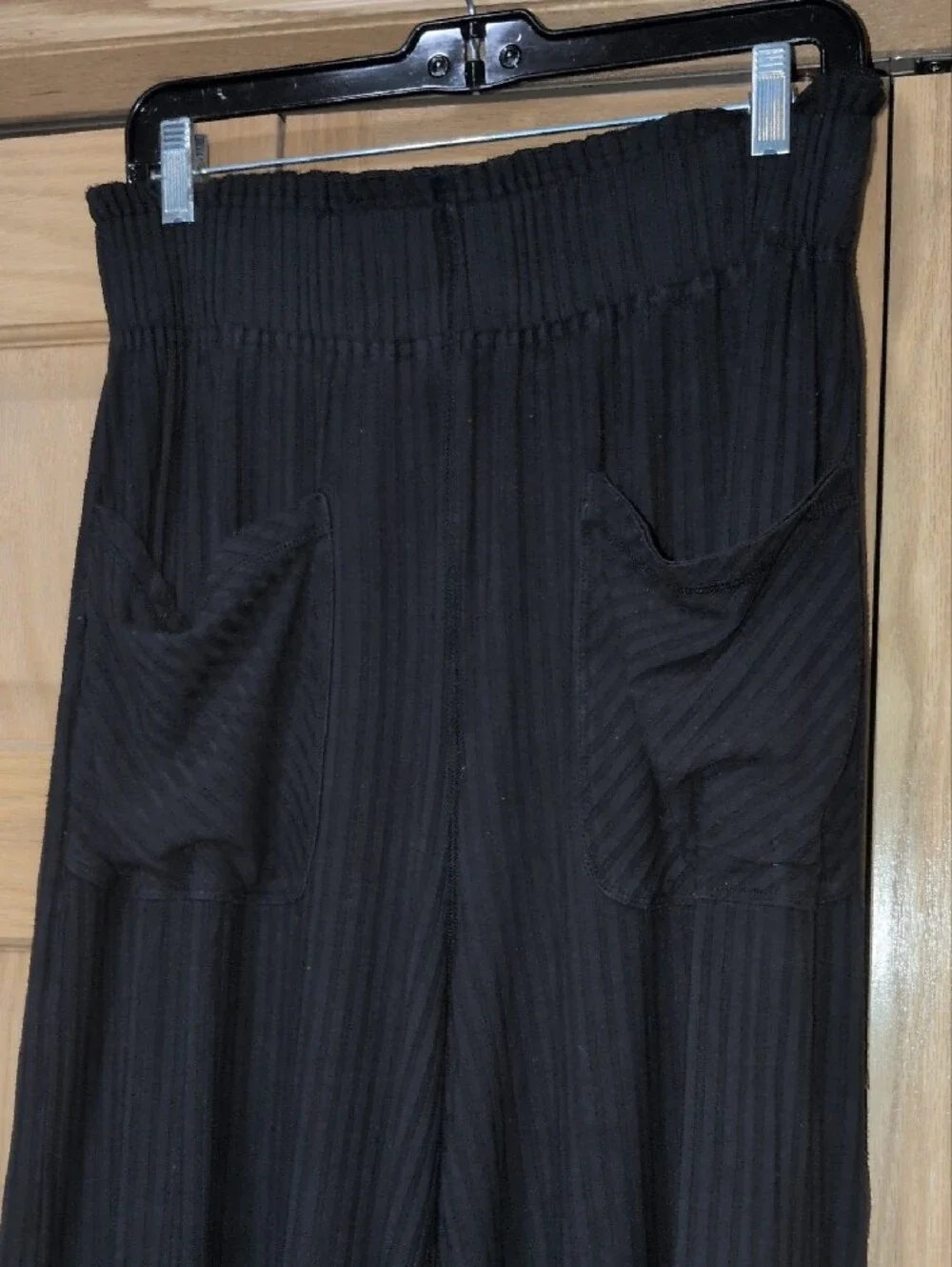 FP Free Movement L Black Wide Leg Palazzo Lounge Pants with Pockets
